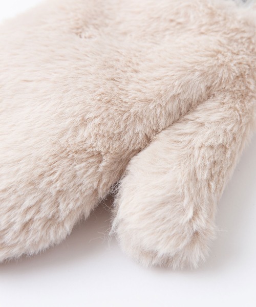 KANGOL（カンゴール）の「【KANGOL/カンゴール】取り外し可能ストラップ付 ミトングローブ　フェイクファー　手袋（手袋・レディース・ブラック/オレンジ/アイボリー/グレー・FREE）」の6枚目の写真