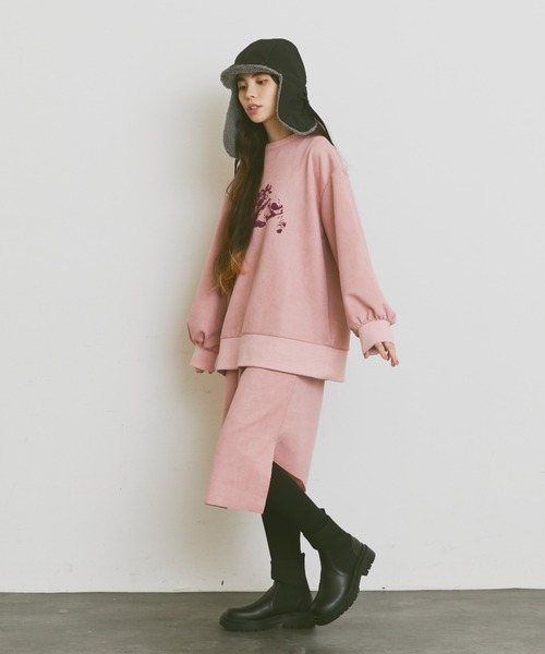 Libra Cue（リブラ キュー）の「スエードナロースカート（スカート・レディース・ピンク/ブラック・FREE）」の15枚目の写真