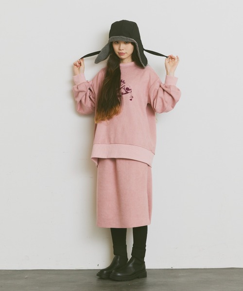 Libra Cue（リブラ キュー）の「スエードナロースカート（スカート・レディース・ピンク/ブラック・FREE）」の17枚目の写真
