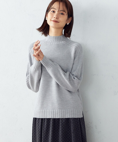 COMME CA ISM（コムサイズム）の「ハイネックニット（ニット/セーター・レディース・イエロー×グリーン/ブルー/ベージュ/ブラウン/グレー/キャメル/レンガ/ブラック・MEDIUM/LARGE）」の3枚目の写真