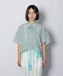 Wizzard ウィザード / EMBROIDERY SHIRRING FAB PAJAMA BLOUSE レース刺繍シャーリングパジャマブラウス