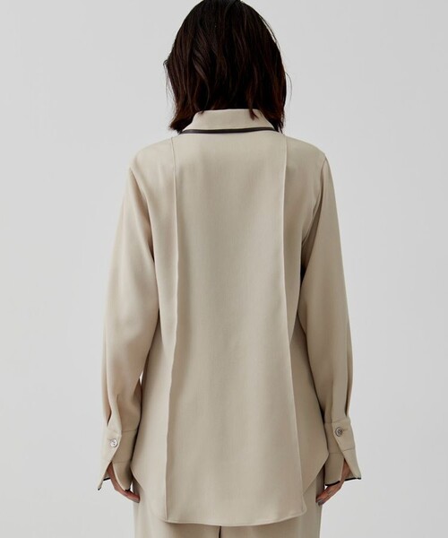 city（シティ）の「【CITY】ラチネパイピングシャツ（シャツ/ブラウス・レディース・ベージュ/ダークグレー・FREE）」の18枚目の写真