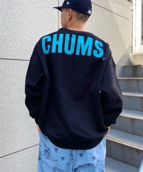 CHUMS（チャムス）の「CHUMS/チャムス オーバーサイズ バックプリントトレーナー/ビッグロゴ 裏起毛 クルーネックスウェット/Oversized Big CHUMS Crew Top  CH00-1361（スウェット・メンズ・レッド/グレー/グリーン/ホワイト/ブラック・XL/L/M）」の2枚目の写真