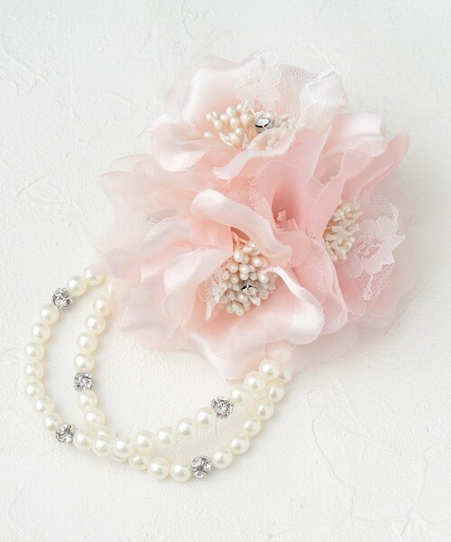 SHOO・LA・RUE（シューラルー）の「◆【入卒/セレモニー】ゴージャスブレスコサージュ（ブローチ/コサージュ・レディース・ライトベージュ/オフホワイト/ピンク系/ネイビー・00）」の4枚目の写真