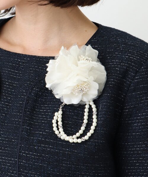 SHOO・LA・RUE（シューラルー）の「◆【入卒/セレモニー】ゴージャスブレスコサージュ（ブローチ/コサージュ・レディース・ライトベージュ/オフホワイト/ピンク系/ネイビー・00）」の9枚目の写真