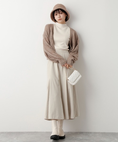 mysty woman（ミスティウーマン）の「無地/花柄フレアスカート 167440（スカート・レディース・ブラック系その他/アイボリー/ブラウン/ネイビー/ホワイト系その他/ベージュ系その他/ライトベージュ・FREE）」の15枚目の写真