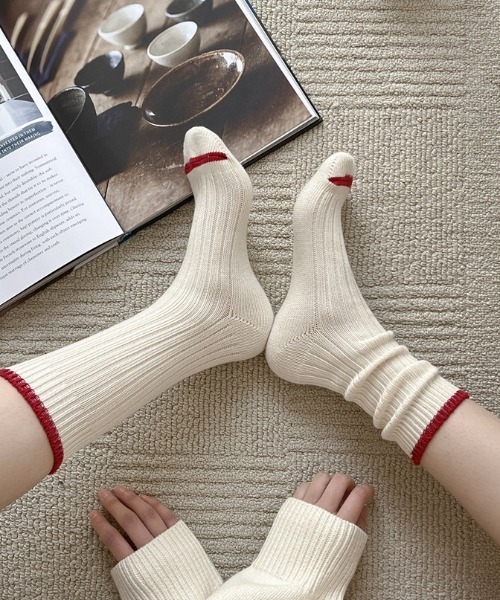 Vipoa（ヴィポア）の「ラインベーシックリブソックス（ソックス/靴下・レディース・グリーン/ブラック/イエロー/ブルー/ホワイト/レッド・FREE）」の13枚目の写真