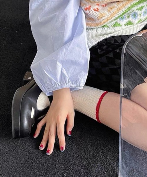 Vipoa（ヴィポア）の「ラインベーシックリブソックス（ソックス/靴下・レディース・グリーン/ブラック/イエロー/ブルー/ホワイト/レッド・FREE）」の21枚目の写真