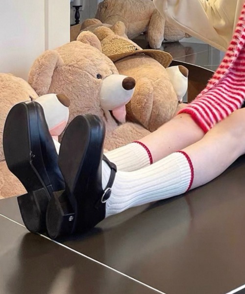 Vipoa（ヴィポア）の「ラインベーシックリブソックス（ソックス/靴下・レディース・グリーン/ブラック/イエロー/ブルー/ホワイト/レッド・FREE）」の22枚目の写真