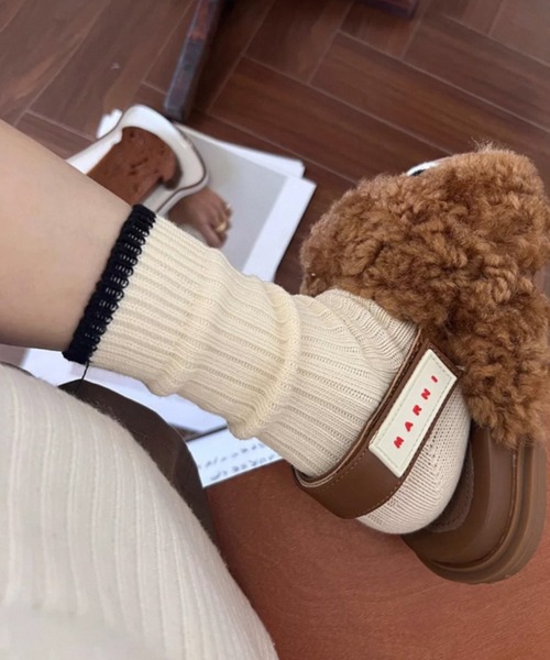 Vipoa（ヴィポア）の「ラインベーシックリブソックス（ソックス/靴下・レディース・グリーン/ブラック/イエロー/ブルー/ホワイト/レッド・FREE）」の16枚目の写真