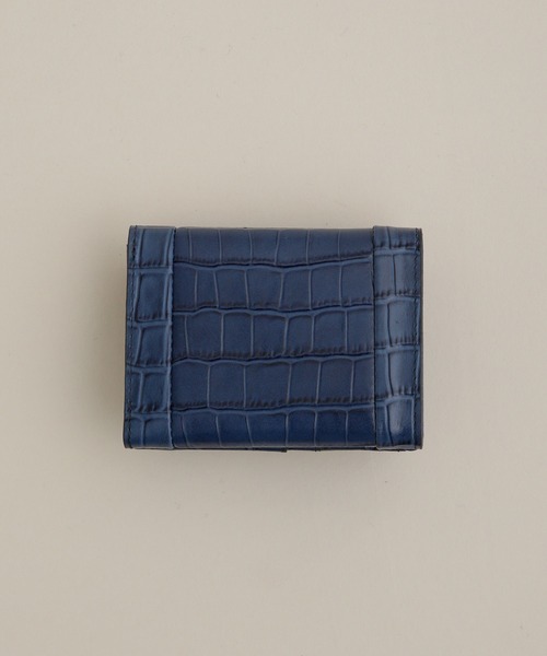 HASHIBAMI（ハシバミ）の「Hashibami/ラウンド クロコ型押し 3つ折り財布（財布・レディース・ブラウン/ネイビー・FREE）」の3枚目の写真
