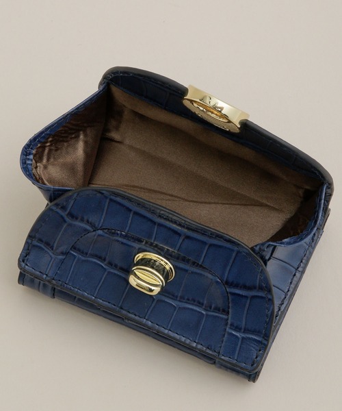 HASHIBAMI（ハシバミ）の「Hashibami/ラウンド クロコ型押し 3つ折り財布（財布・レディース・ブラウン/ネイビー・FREE）」の6枚目の写真