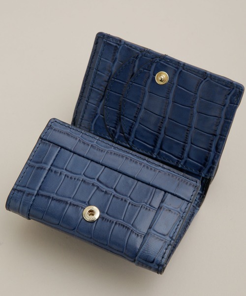 HASHIBAMI（ハシバミ）の「Hashibami/ラウンド クロコ型押し 3つ折り財布（財布・レディース・ブラウン/ネイビー・FREE）」の7枚目の写真