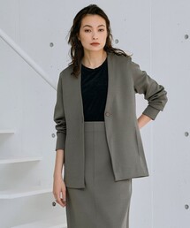 【洗える】 シンセティックヤーンスムース ニットジャケット