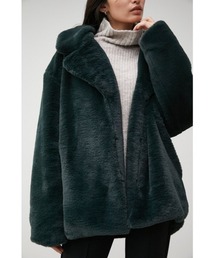 AZUL by moussy | FLUFFY BIG COLLAR COAT/フラッフィービッグカラーコート(その他アウター)