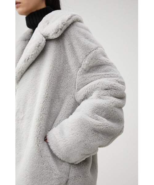 AZUL by moussy(アズールバイマウジー)の「FLUFFY BIG COLLAR COAT/フラッフィービッグカラーコート(その他アウター・レディース・ダークグリーン/ライトグレー・SMALL/MEDIUM)」の12枚目の写真