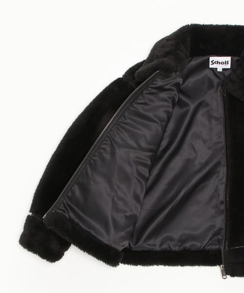 schott（ショット）の「【Women's】Schott/ショット/BOA B-3 JACKET/ボア B-3 ジャケット（ミリタリージャケット・レディース・ブラック/ナチュラル・F）」の3枚目の写真