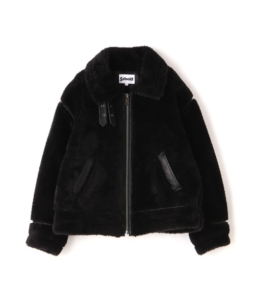 schott（ショット）の「【Women's】Schott/ショット/BOA B-3 JACKET/ボア B-3 ジャケット（ミリタリージャケット・レディース・ブラック/ナチュラル・F）」の2枚目の写真