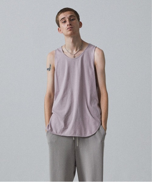 Iroquois（イロコイ）の「LAYERED LONG T/T（タンクトップ・メンズ・ブラック/オフホワイト/サックスブルー/イエロー/ワインレッド/ラベンダー・1/2/3）」の4枚目の写真