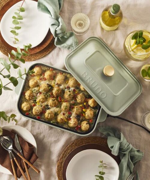 コンパクトホットプレート 鍋 レシピ ふきん ギフトセット BRUNO（ブルーノ）の「《引っ越し・新築祝い》コンパクトホット