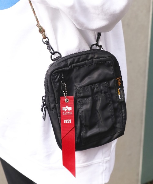 Alpha Industries（アルファインダストリーズ）の「ALPHA INDUSTRIES/アルファインダストリーズ  UTILITY POCKET SACOCHE CORDURA サコッシュ（ショルダーバッグ・メンズ・ブラック/オリーブ・FREE）」の16枚目の写真