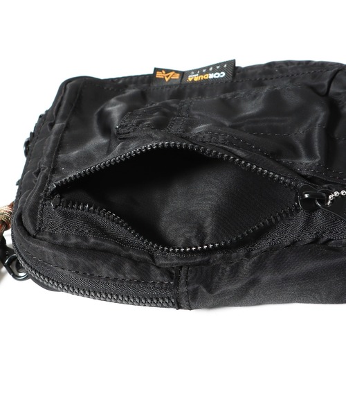 Alpha Industries（アルファインダストリーズ）の「ALPHA INDUSTRIES/アルファインダストリーズ  UTILITY POCKET SACOCHE CORDURA サコッシュ（ショルダーバッグ・メンズ・ブラック/オリーブ・FREE）」の10枚目の写真