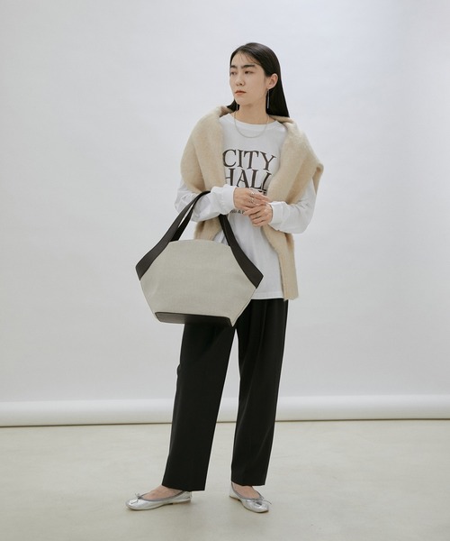 SALON adam et rope'(サロン アダム エ ロペ)の「キャンバスレザーコンビワークバッグ/トートバッグ(トートバッグ・レディース・ブラック/ダークブラウン・FREE)」の5枚目の写真