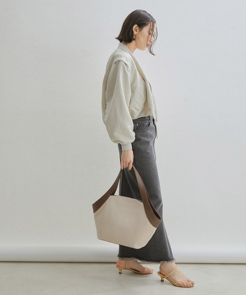 SALON adam et rope'(サロン アダム エ ロペ)の「キャンバスレザーコンビワークバッグ/トートバッグ(トートバッグ・レディース・ブラック/ダークブラウン・FREE)」の21枚目の写真