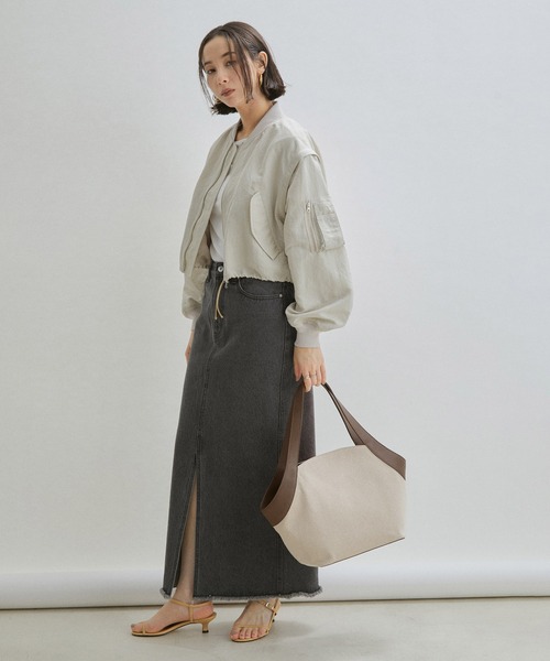 SALON adam et rope'(サロン アダム エ ロペ)の「キャンバスレザーコンビワークバッグ/トートバッグ(トートバッグ・レディース・ブラック/ダークブラウン・FREE)」の20枚目の写真