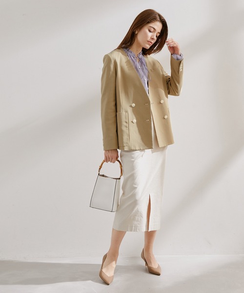 ROPE'（ロペ）の「カラーレスブレザージャケット（ノーカラー