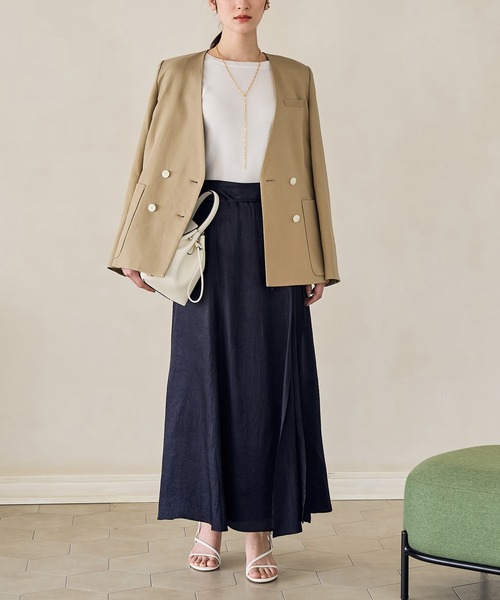 ROPE'（ロペ）の「カラーレスブレザージャケット（ノーカラー