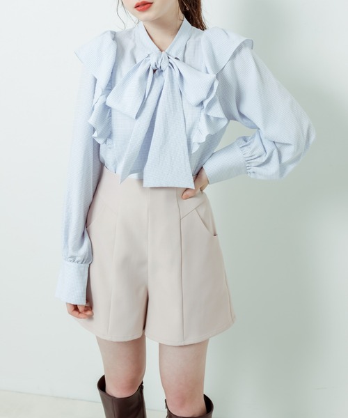 OLIVE des OLIVE（オリーブデオリーブ）の「シンプルショートパンツ（その他パンツ・レディース・ベージュ/チェック/ブラック・FREE）」の6枚目の写真