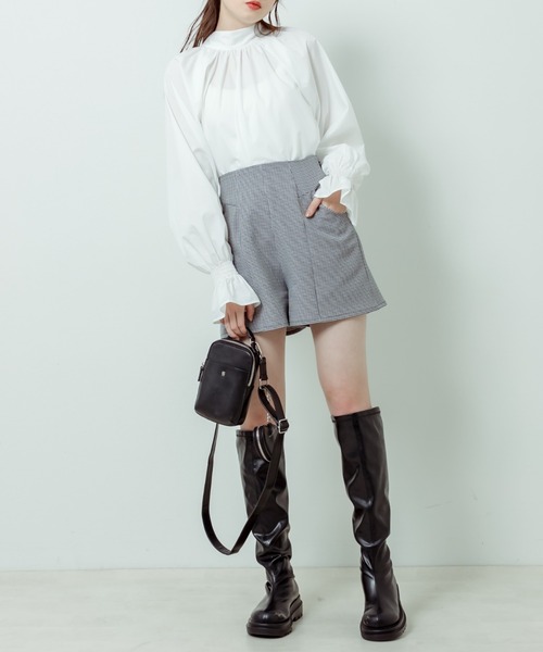 OLIVE des OLIVE（オリーブデオリーブ）の「シンプルショートパンツ（その他パンツ・レディース・ベージュ/チェック/ブラック・FREE）」の7枚目の写真