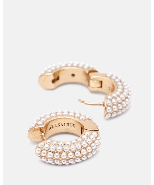 ALLSAINTS(オールセインツ)の「PEARL BEADED CHUNKY HOOP EARRINGS | パール ビーズ チャンキー フープ イヤリング・ピアス(ピアス(両耳用)・レディース・ゴールド系その他・ONE SIZE)」の2枚目の写真