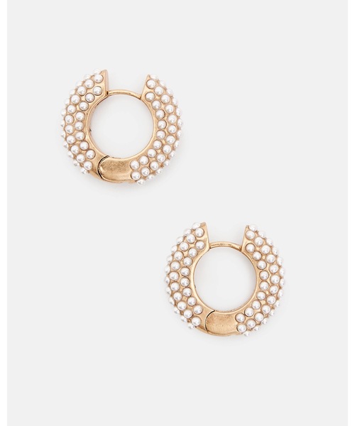 ALLSAINTS(オールセインツ)の「PEARL BEADED CHUNKY HOOP EARRINGS | パール ビーズ チャンキー フープ イヤリング・ピアス(ピアス(両耳用)・レディース・ゴールド系その他・ONE SIZE)」の3枚目の写真