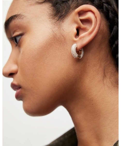 ALLSAINTS（オールセインツ）の「PEARL BEADED CHUNKY HOOP EARRINGS  