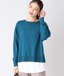 ◆【1着でコーデが決まる！】インナー付 レイヤードニット