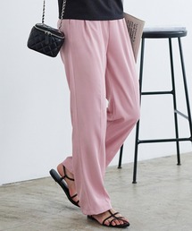 イージーケア美脚スラックスタックワイドパンツ