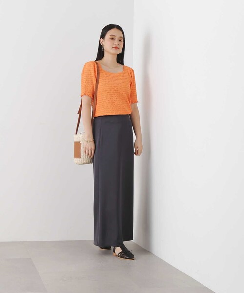 N.（N. Natural Beauty Basic）（エヌエヌナチュラルビューティーベーシック）の「【S Size Line】◆サテンストレートスカート（スカート・レディース・スミクロ/ナチュラル/カーキ・SMALL/MEDIUM）」の19枚目の写真