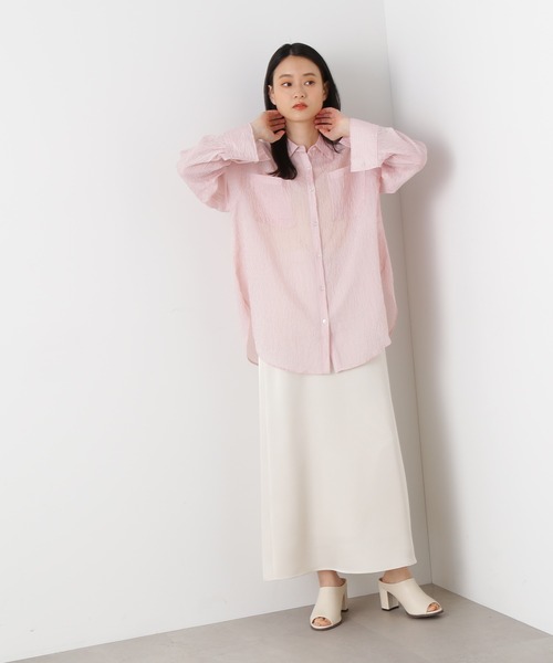 N.（N. Natural Beauty Basic）（エヌエヌナチュラルビューティーベーシック）の「【S Size Line】◆サテンストレートスカート（スカート・レディース・スミクロ/ナチュラル/カーキ・SMALL/MEDIUM）」の11枚目の写真