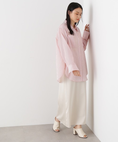 N.（N. Natural Beauty Basic）（エヌエヌナチュラルビューティーベーシック）の「【S Size Line】◆サテンストレートスカート（スカート・レディース・スミクロ/ナチュラル/カーキ・SMALL/MEDIUM）」の12枚目の写真