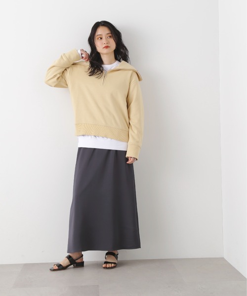 N.（N. Natural Beauty Basic）（エヌエヌナチュラルビューティーベーシック）の「【S Size Line】◆サテンストレートスカート（スカート・レディース・スミクロ/ナチュラル/カーキ・SMALL/MEDIUM）」の5枚目の写真