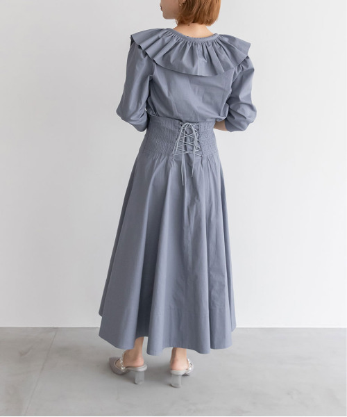 RANDA（ランダ）の「【選べる丈感】ハイウエストフレアスカート（スカート・レディース・ブルー/クリーム/インディゴブルー・FREE/TM）」の12枚目の写真