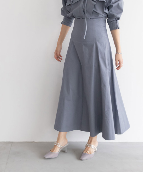 RANDA（ランダ）の「【選べる丈感】ハイウエストフレアスカート（スカート・レディース・ブルー/クリーム/インディゴブルー・FREE/TM）」の9枚目の写真