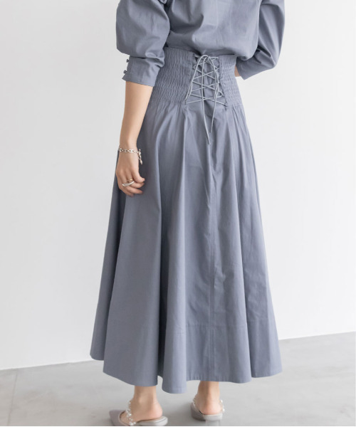 RANDA（ランダ）の「【選べる丈感】ハイウエストフレアスカート（スカート・レディース・ブルー/クリーム/インディゴブルー・FREE/TM）」の10枚目の写真