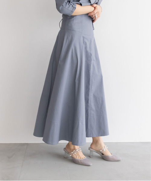 RANDA（ランダ）の「【選べる丈感】ハイウエストフレアスカート（スカート・レディース・ブルー/クリーム/インディゴブルー・FREE/TM）」の11枚目の写真