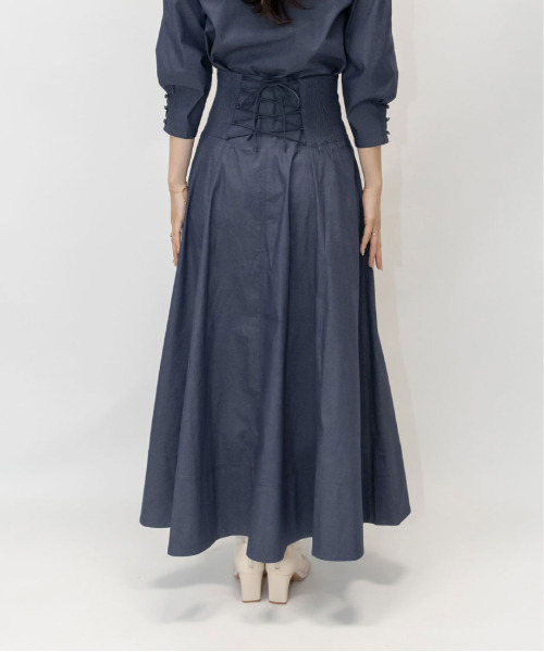 RANDA（ランダ）の「【選べる丈感】ハイウエストフレアスカート（スカート・レディース・ブルー/クリーム/インディゴブルー・FREE/TM）」の21枚目の写真