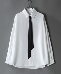wide dress shirt with tie/ネクタイ付き ワイド ドレスシャツ