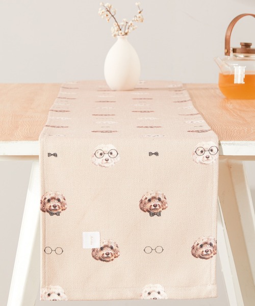 Jubilee(ジュビリー)の「天然リネン テーブルランナー 犬(ランチョンマット/テーブルウェア・レディース・その他1/その他2/その他3/その他4/その他5/その他6・FREE)」の1枚目の写真