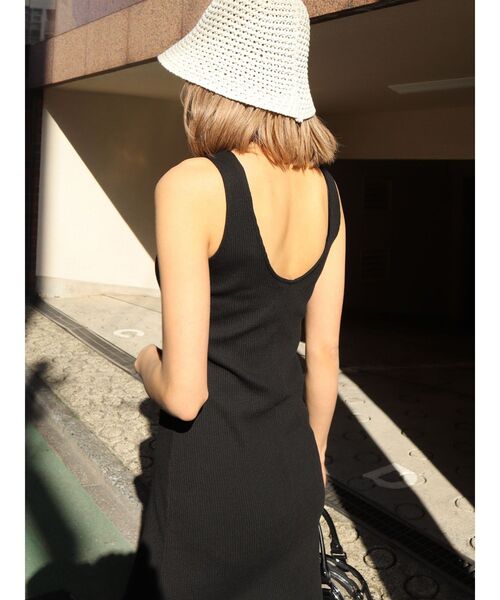 EMODA（エモダ）の「スリットリブカットワンピース（ワンピース・レディース・ブラック/グレー/ブルー・FREE）」の6枚目の写真